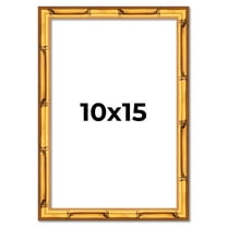 10x15 Frame Gold Bamboo Solid Wood Picture Frame | 0.75 Inch Moulding Width | Interior Frame Depth