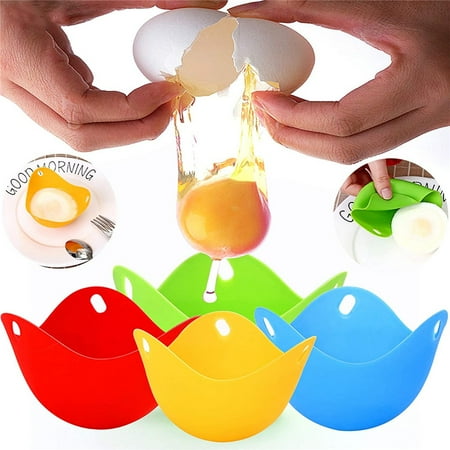 

FNNMNNR Silicone Microwav Egg Poacher BPA Free Non-Stick Poached Eggs Cups Perfect Mini Poached Egg Maker Poaching Pods Egg Mold Bowl Stovetop Egg Cooking Egg Poacher 4pcs