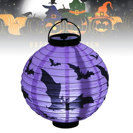 LED Paper Pumpkin Spider Bat Hanging Lantern Light Lamp for Halloween Party Decor, Halloween Decoration, Halloween Lighting, House, Garden, Yard, Fireplace