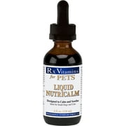Rx Vitamins for Pets Liquid Nutricalm Supplement - Calm & Soothe Small Dogs & Cats - Hypoallergenic - Salmon Flavor - 4 oz