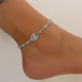 thumbnail image 2 of Kaash Customs Silver Plated Round Shape Adjustable CZ Anklet Bracelet Best Summer Jewelry for Women and Girls Perfect Gift for Her, 2 of 2