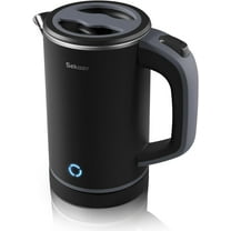 Small Electric Tea Kettle Stainless Steel 0.8L Portable Travel Hot Water Boiler, Mini Electric Coffee Kettle with Auto Shut-Off & Boil Dry Protection, Cordless Base & LED Indicator