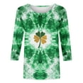 thumbnail image 2 of Mceream St Patricks Day Shirt Women 3/4 Sleeve T Shirts fashion Funny Green Shamrock Printed Graphic Saint Patrick's Tee Holiday Tops Ladies St Patricks Day Tshirts Green XL, 2 of 5
