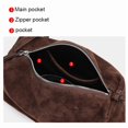 thumbnail image 3 of Genuine Leather Shoulder Bag, Women's Suede Barrel Underarm Crossbody Purse, 3 of 6