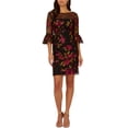 thumbnail image 2 of Adrianna Papell Women's Floral Embroidered Flare-Sleeve Sheath Dress Size 2, 2 of 5