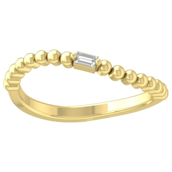 ARAIYA FINE JEWELRY 10K Yellow Gold Lab Grown Diamond Band Ring (1/20 cttw, D-F Color, VS Clarity), Size 7