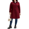 thumbnail image 4 of GRACE & GRANDEUR Women's Plus Size Winter Coats Single Breasted Jackets Long Trench Coats 1X Burgundy, 4 of 7