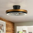 thumbnail image 2 of Rennnsan 20 in. Modern Circle Wheel Color-Changing Integrated LED Semi-Flush Mount Fandelier w/ Remote Control - 19.6 in. W x 7.6 in. H, 2 of 5