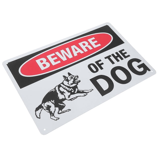 Vintage Dog Warning Sign for Yard and Home Use Sturdy Iron with PreDrilled Holes 12.5 x 18 inches