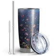thumbnail image 2 of 20 Oz Pioneer Flower Coffee Tumbler Double Wall Insulated Stainless Steel Water Bottle | Metal Reusable Thermoses Flask with Cup Cap | Leak & Sweat Proof with Anti-Dust Lid, 2 of 7