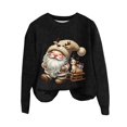 thumbnail image 5 of Zhanying Chandail Brun Chocolat Tricot Léger Vintage Chandail de Détente pour Femmes Rouge Col Rond Christmas Sweater, 5 of 5