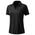 thumbnail image 6 of Nestiefly Polo Shirts for Women Short Sleeve Golf Shirts V Neck Collared Top Cooling Lightweight Tennis Work Black XL, 6 of 7