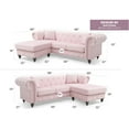 thumbnail image 2 of Glory Furniture Nola Velvet Sofa Chaise in Pink, 2 of 6