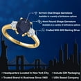 thumbnail image 2 of Gem Stone King 18K Yellow Gold Plated Silver Blue Sapphire and White Moissanite Engagement Ring for Women | 2.66 Cttw | Oval 9X7MM | Gemstone September Birthstone | Size 8, 2 of 7