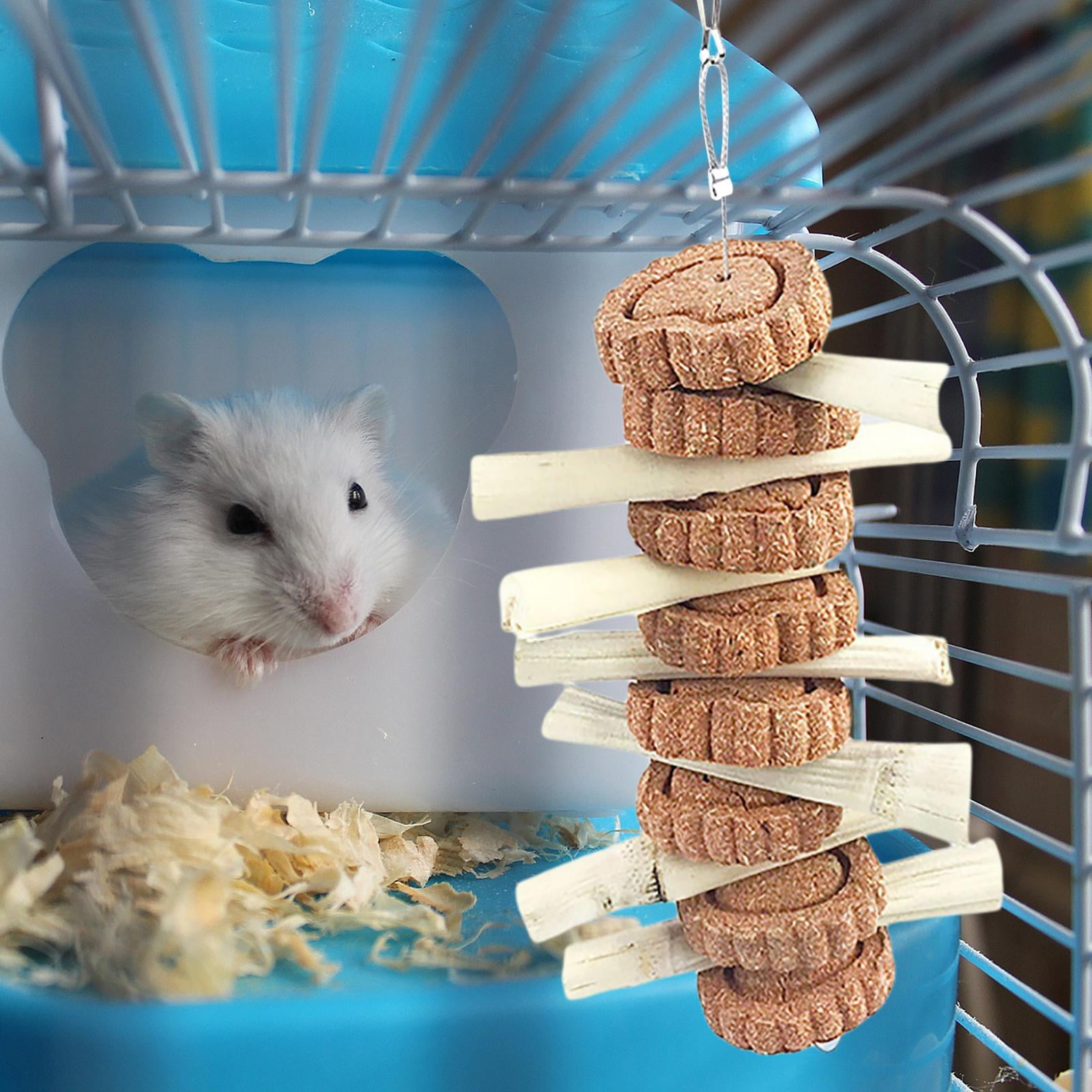 EHJRE 2 Count Bunny Hamster Rabbit Chew Sticks Toy Teeth Grinding Hanging Treat