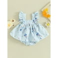thumbnail image 2 of Suealasg Baby Girls Outfits Fly Sleeve Floral Print Romper Dress Infant Summer Clothes Newborn One Piece Playsuits, 2 of 9