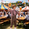 thumbnail image 7 of Trikvn Boys Bavarian Traditional Costume Plaid Long Sleeve Shirt and Suspender Shorts Set with Embroidery Details Classic Lederhosen Outfit for Halloween Party, 7 of 7
