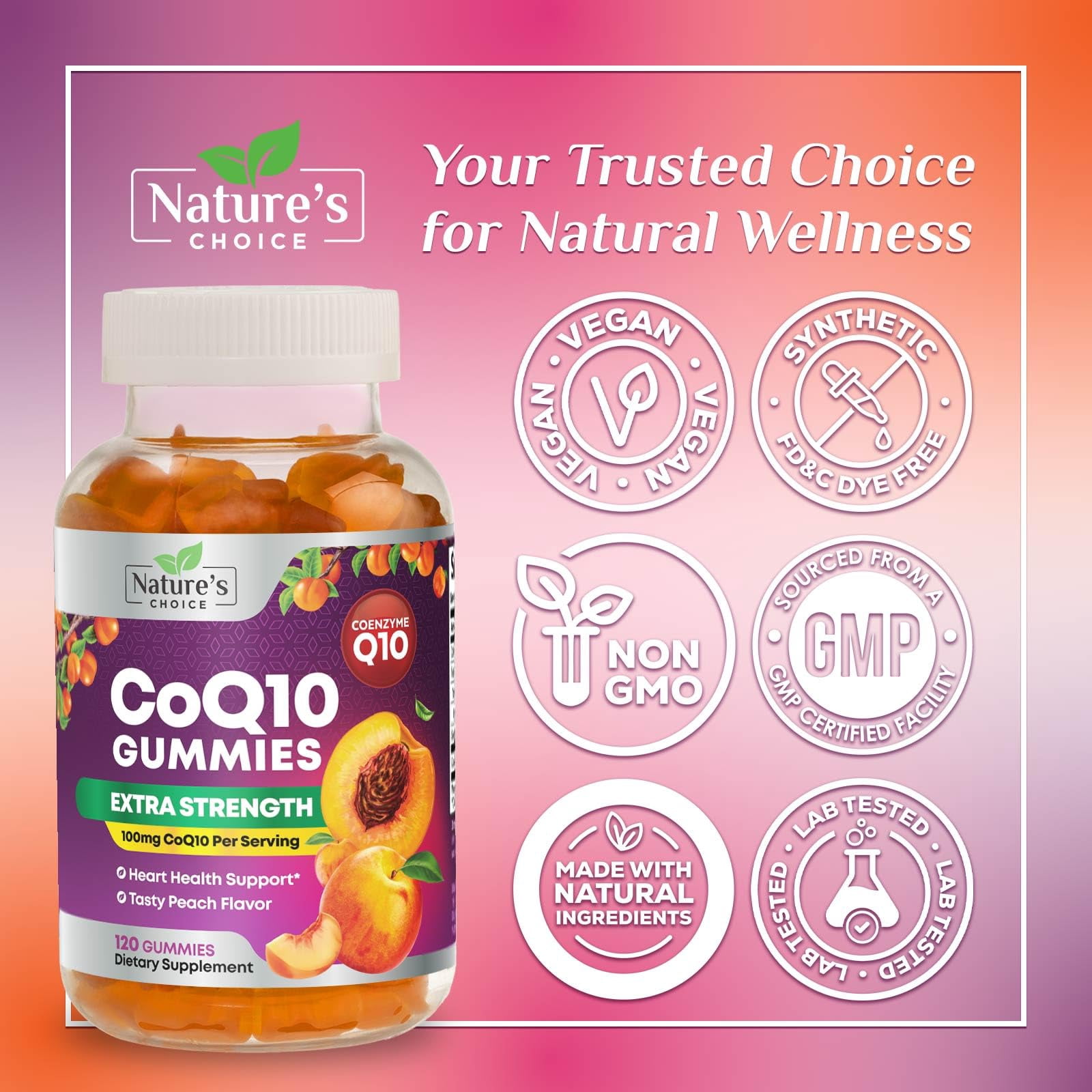 CoQ10 Gummies for Adults 100mg - 3X Strength, High Absorption, Antioxidant Supplement for Heart Health Support & Energy Production, Ultra Coenzyme Q10 Vitamins, Coq 10 Supplements - 120 CoQ10 Gummies