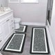 thumbnail image 4 of Alfombras de baño extragrandes de microfibra absorbente con base en forma de U para el inodoro | Alfombra de baño de felpa antideslizante | Alfombra lavable de terciopelo para baño, 4 of 8