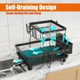 thumbnail image 2 of 2-Tier Dish Drying Rack with Drainboard, Large Capacity Dish Rack for Kitchen Counter, Adjustable 360° Rotating Drain Spout, Includes Utensil Holder & Cup Holder, Black, 2 of 5