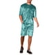 thumbnail image 2 of INSPIRAR CHIC Conjunto de camiseta de manga corta y pantalones cortos de verano para hombres de terciopelo M Azul, 2 of 6