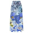 thumbnail image 5 of YUEJUIR Maxi Skirt Women Floral Print Skirt High Waist Party Beach Pocket Long Maxi Skirt Flowy Skirt Linen Skirts for Women (Blue,S), 5 of 5