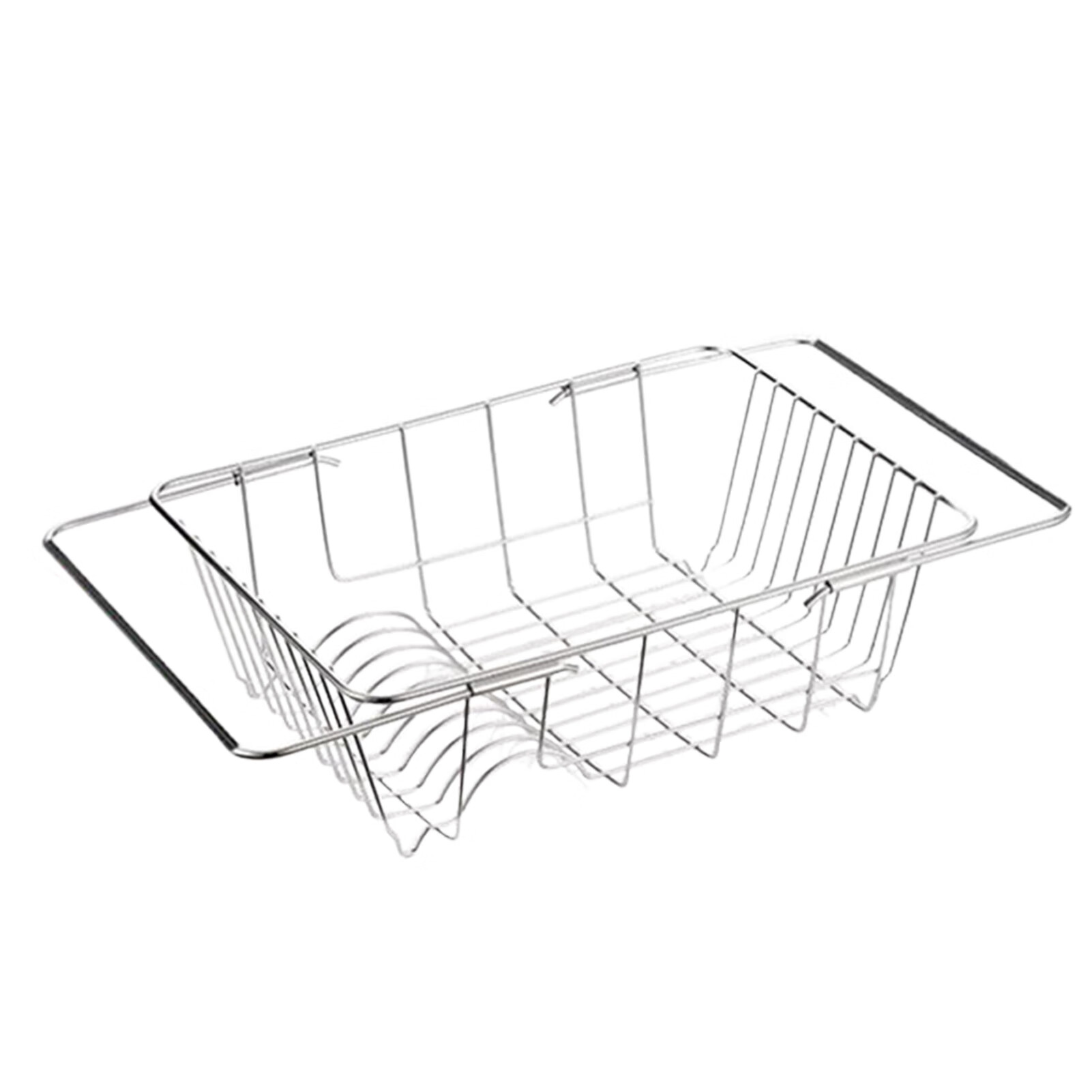 Telescopic Drain Basket Expandable Over Sink Dish Drying Rack Large