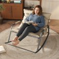 thumbnail image 3 of HSUNNS Oversized Rocking Chair with Storage, Upholstered & Armrests, All-Season Comfort Lounge Recliner, Breathable Ergonomic Lounge Chair for Bedroom, Living Room, Patio, Garden, 300lbs, Beige, 3 of 12