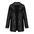 thumbnail image 3 of Brnmxoke Clearance Sale Women's Sequins Blazer Long Sleeve Sparkle Open Front Jacket Shawl Collar Cardigan,Women's Sequin Shiny Open Front Blazer Evening Party Jackets Coat, 3 of 5