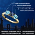 thumbnail image 2 of Gem Stone King 18K Yellow Gold Plated Silver Blue Mystic Topaz and Blue Apatite Engagement Ring for Women | 1.49 Cttw | Round 5MM | Gemstone November Birthstone | Size 9, 2 of 6