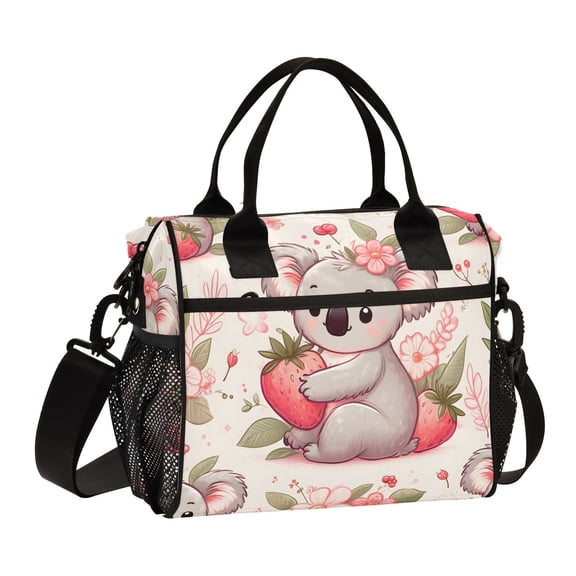 Koalas Strawberry Cooler Bag Lunch Bag Soft Cooler Cooling Tote Insulated Lunch Box for Adult Men Women