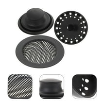 GAXIRE 3-Pack Stainless Steel Garbage Disposal Stopper Prevents Clogging Kitchen Sink Strainer Black