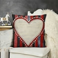 thumbnail image 2 of SHANXI Valentines Day Pillow Covers  Red White Stripes White Heart Decorative Square Pillow Cases Valentine's Day  Linen Throw Pillows Home Decor for Sofa Porch Couch Outdoor 12x12in, 2 of 5