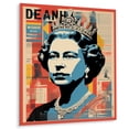 thumbnail image 2 of Designart "Pop Art Remix of Queen Elizabeth's Reign I" Magazines Metal Wall Art, Red Metal Wall Decor, Space Metal Art Decor For Living Room - 30x40 Inch, 2 of 6