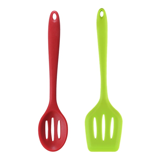 Utensilios de cocina de silicona, 2 espátulas para utensilios para hornear, resistentes al calor, antiadherentes y aptos para lavavajillas