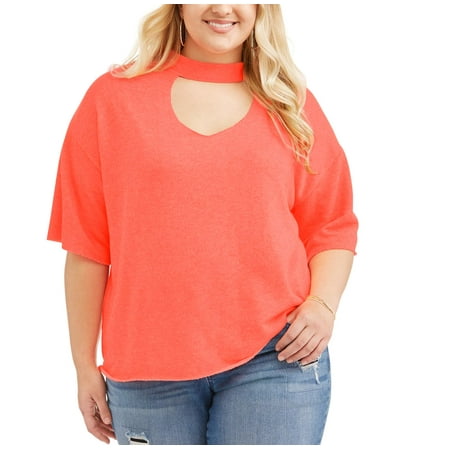 Poof Junior Plus Neon Keyhole Distressed Top