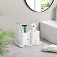 thumbnail image 4 of Luxspire Toothbrush Holders 【2 Pack】, Fast Drying Toothbrush Holders for Bathroom, Diatomite Toothbrush Cups Electric Toothbrush and Toothpaste Holder for Bathroom Countertop, Marble, 4 of 8