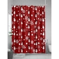 thumbnail image 5 of Christmas Snowman Red Long Shower Curtain Set, Waterproof Shower Curtains for Bathroom, Winter Snowflakes Xmas Retro Washable Fabric Cloth Bath Curtain for Bathtub Decoration with Hooks 72x84 Inches, 5 of 6