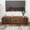 Walnut Brown, variant on S-HOME 58 Inch Spiral Wave Design TV Console in  with Storage Cabinet and 2 Drawers for Living Room，White