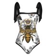 thumbnail image 2 of Traje De Baño Damas 2 piezas de traje de baño de playa para mujer con cordones y vestido para deportes acuáticos (abeja XL), 2 of 8