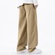 thumbnail image 4 of Pantalones de trabajo de longitud completa para hombre, de color liso, con bolsillos, de pierna recta, 4 of 5