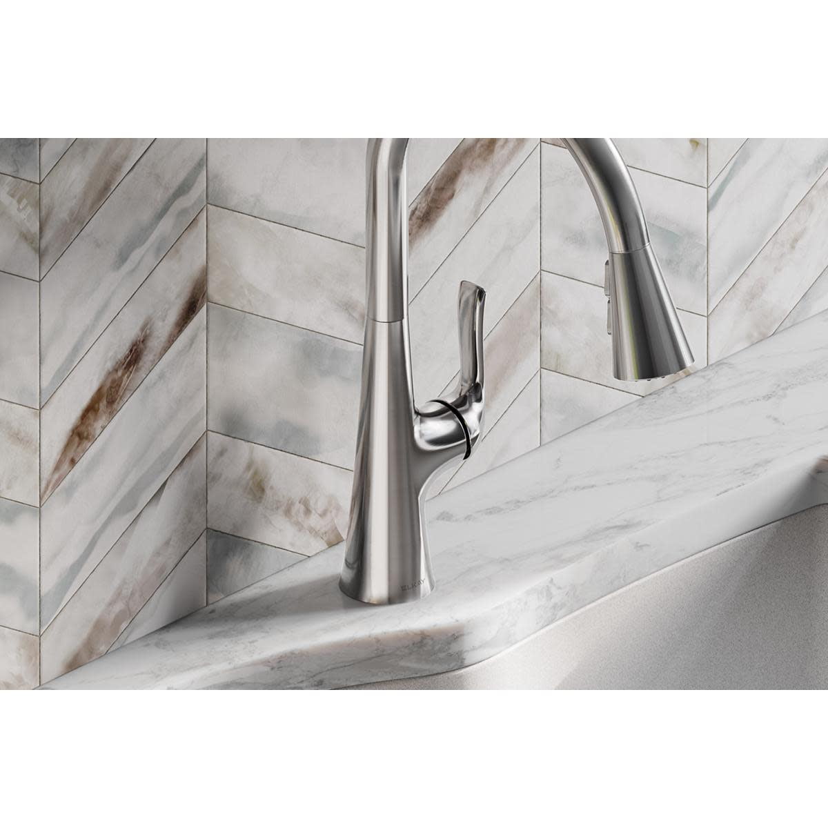 Elkay Harmony Single Handle Pull-Down Kitchen Faucet, Forward Only Lever, Chrome - LKHA1041CR