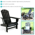 thumbnail image 3 of Sunnydaze Lake-Style All-Weather Plastic Adirondack Chair - Black, 3 of 10