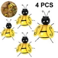 thumbnail image 2 of Paquete de 4 esculturas de abejas de metal para pared, decoración de jardín, decoración de pared de abejas colgantes para interiores y exteriores, decoración de jardín, patio y césped, 2 of 8