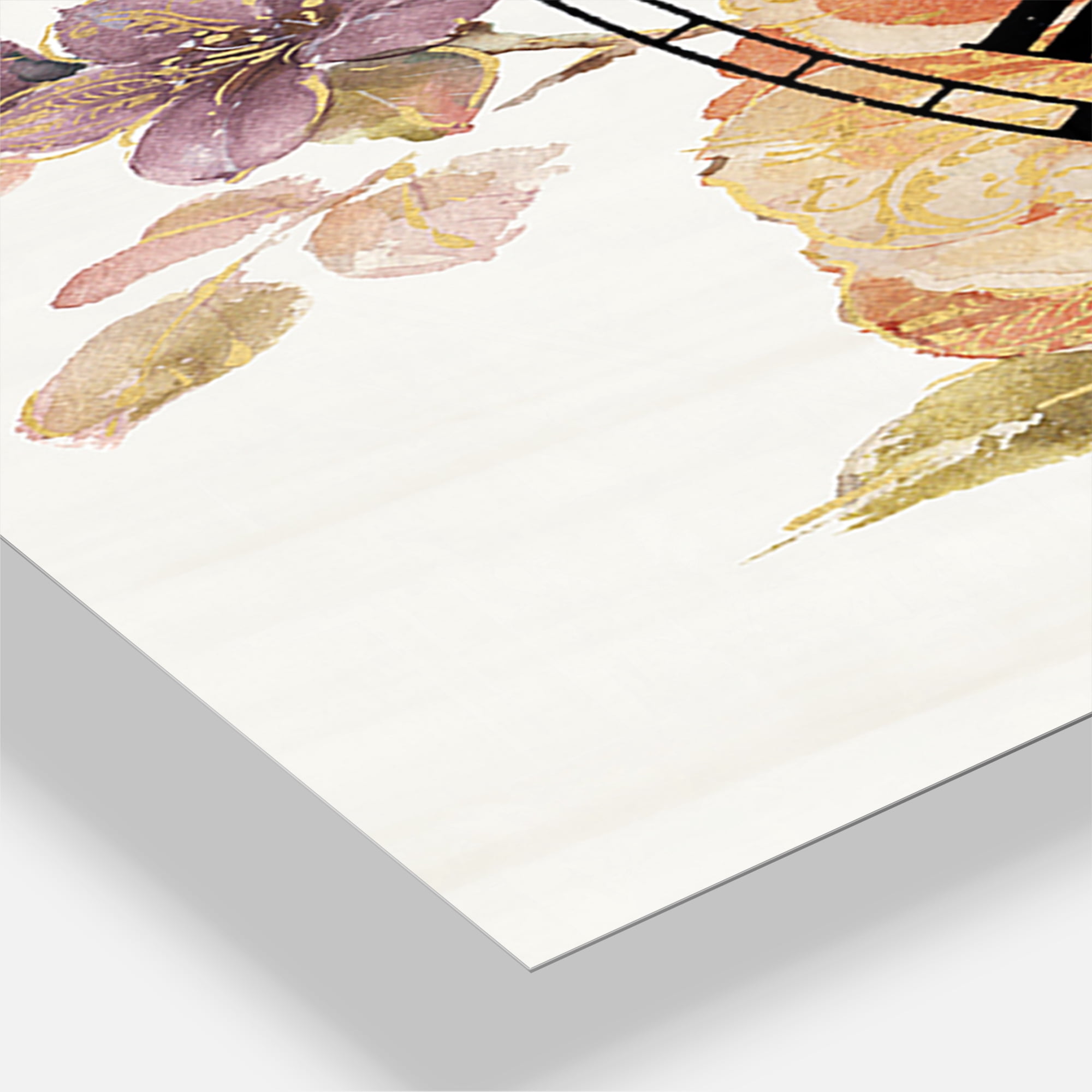 Designart 'Cottage Bird on Orange Flower Twig' Farmhouse Wall Clock