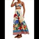 thumbnail image 3 of Conjuntos de Falda Estampada para Mujer, Top Corto con Cuello Halter Floral, Falda Larga Acampanada, Conjuntos Casuales para Salir. XL, 3 of 10