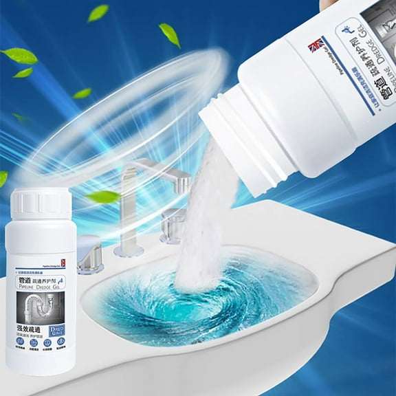 Gnmfd Toilet Cleaning Agent for Blocked Pipes, Powerful Unclogger for Hair & Grease, Eco-friendly Drain Cleaner for Kitchen, Bathroom & Floor Drains, Pipe Dredging Solution for Home Use