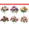 thumbnail image 7 of 21‑Head Artificial Diamond Rose Bouquets, Autumn Color Faux Roses for Wedding and Home Staircase Decor, Real Touch Fake Floral Centerpieces for Indoor Decoration, 11.8in/30cm, A, 7 of 7