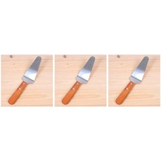 Matsuzay Espátula para Pizza de acero inoxidable, rebanadora, restaurante, mango de madera, pala, herramienta para servir pasteles, utensilios Type1