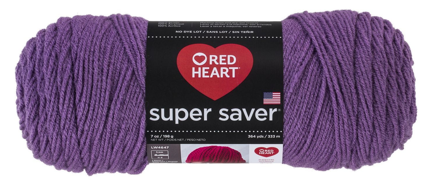 Red Heart® Super Saver® Yarn, Solid, Acrylic #4 Medium, 7oz/198g, 364 Yards, Durable yarn